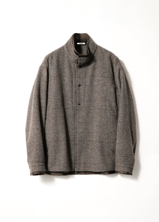 CHECK WOOL SNAP OPEN SHIRT