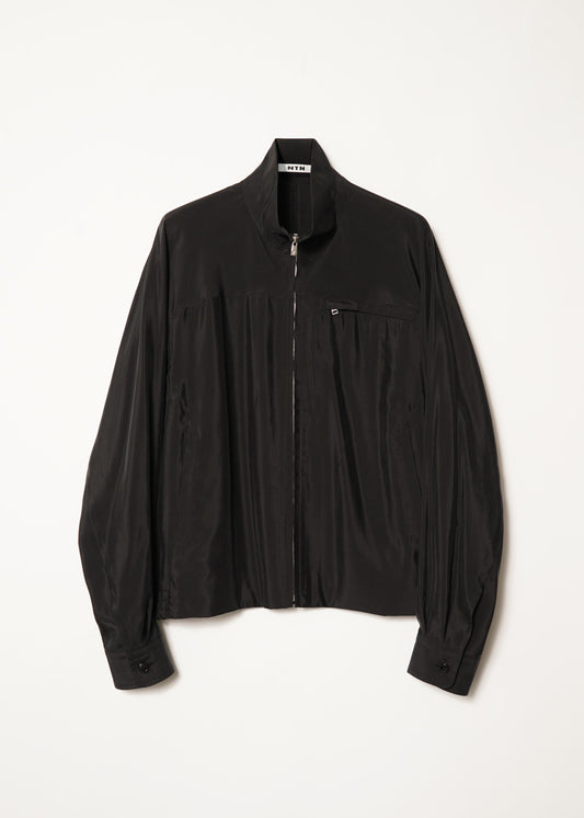 SILK NYLON ZIP UP BLOUSON