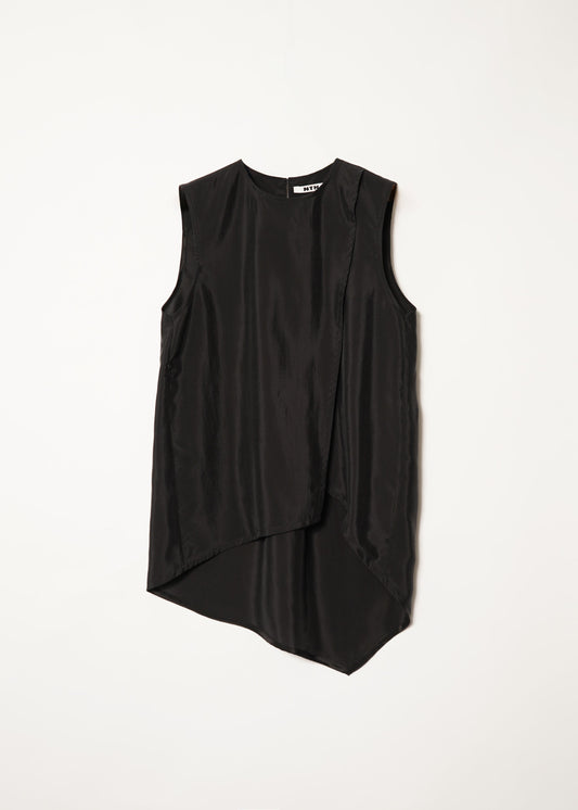 SILK NYLON HEXAGON NO SLEEVE SHIRT