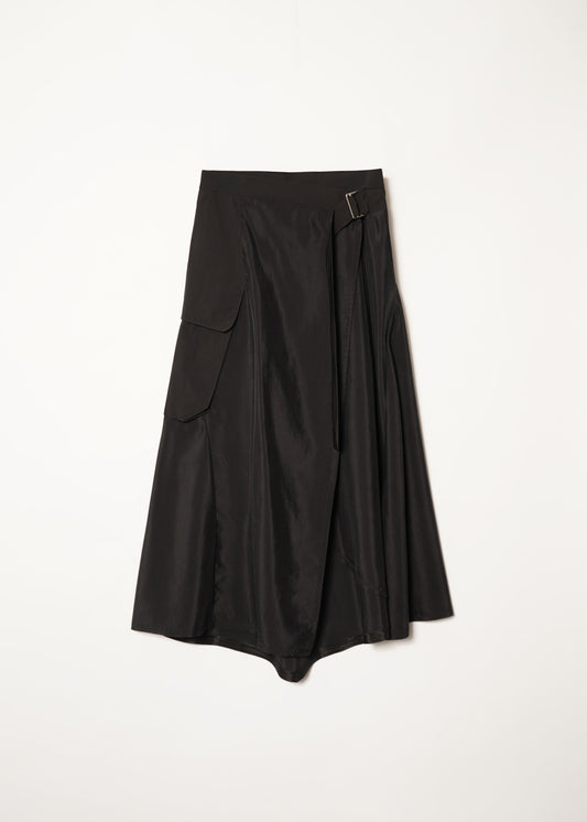 SILK NYLON HEXAGON CARGO SKIRT