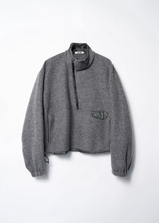 WOOL FLEECE BETA LIGHT STAND COLLAR PULLOVER